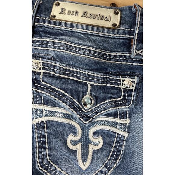 Rock Revival Womens Size 27 Jen Boot Dark Blue Jean - Picture 6 of 8